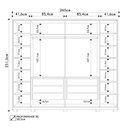 Ver imagem 4 de Guarda Roupa Casal 6 Portas 6 Gavetas 265cm Quintus Freijó/off White - Caemmun