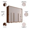 Guarda Roupa Casal 6 Portas 6 Gavetas 265cm Quintus Freijó/off White - Caemmun - 3