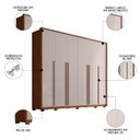 Ver imagem 3 de Guarda Roupa Casal 6 Portas 6 Gavetas 265cm Quintus Freijó/off White - Caemmun