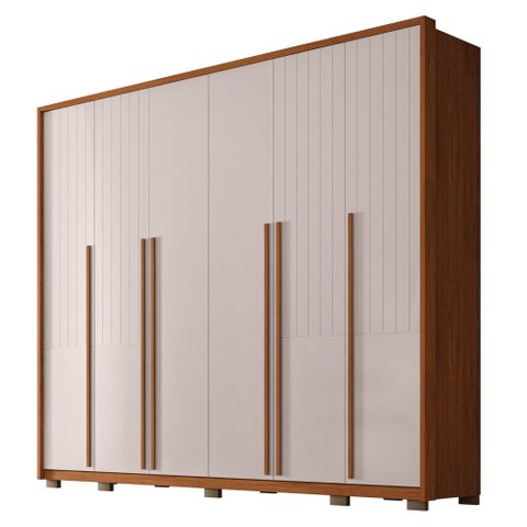 Guarda Roupa Casal 6 Portas 6 Gavetas 265cm Quintus Freijó/off White - Caemmun