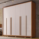 Ver imagem 2 de Guarda Roupa Casal 6 Portas 6 Gavetas 265cm Quintus Freijó/off White - Caemmun