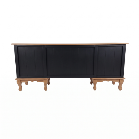 Mesa Escrivaninha 10 Gavetas Clássica Pés Luiz Xv Sala Quarto Ecomem Preto - Imbuia