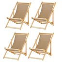 Ver imagem 1 de Kit 4 Cadeira Espreguiçadeira Dobrável S-b-bege