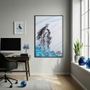 Ver imagem 1 de Quadro Decorativo Umbanda Figura Iemanjá - 70x50cm:moldura Branca