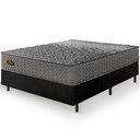 Ver imagem 2 de Cama Box Preta + Colchão Casal Pergamino Molas Ensacadas 138x188x67cm