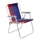 Ver imagem 1 de Cadeira De Praia Tramontina Samoa Alta Azul Escuro E Laranja