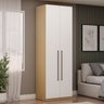 Guarda Roupa Modulado 80cm 2 Portas C/ 4 Prateleiras 100%mdf Cor:savana com Branco Fosco - 1