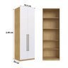 Guarda Roupa Modulado 80cm 2 Portas C/ 4 Prateleiras 100%mdf Cor:savana com Branco Fosco - 3