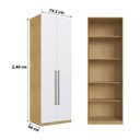 Ver imagem 3 de Guarda Roupa Modulado 80cm 2 Portas C/ 4 Prateleiras 100%mdf Cor:savana com Branco Fosco
