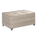 Ver imagem 1 de Puff Cama Solteiro Dobravel com Rodízios Lindecor Cor Creme