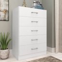 Ver imagem 1 de Cômoda para Quarto com 5 Gavetas Aruba Branco