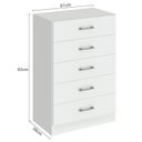 Ver imagem 3 de Cômoda para Quarto com 5 Gavetas Aruba