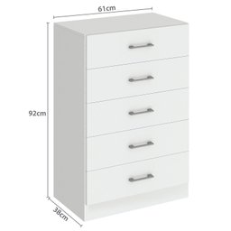 Cômoda para Quarto com 5 Gavetas Aruba - 3