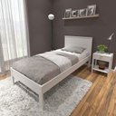 Ver imagem 1 de Conjunto Cama Solteiro com 1 Mesa de Cabeceira Branco