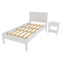 Ver imagem 2 de Conjunto Cama Solteiro com 1 Mesa de Cabeceira Branco