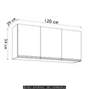 Ver imagem 5 de Armário de Cozinha Aéreo 120cm 3 Portas Virgínia Castanho - Lumil
