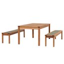 Ver imagem 2 de Mesa de Jantar 6 Lugares com 02 Bancos de Madeira 180cm Trammare C07 Corda Verde Oliva - Lyam Decor