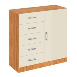 Cômoda para Quarto 1 Porta 5 Gavetas Miami - 2
