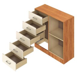 Cômoda para Quarto 1 Porta 5 Gavetas Miami - 4