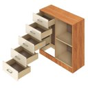 Ver imagem 4 de Cômoda para Quarto 1 Porta 5 Gavetas Miami Bege/Cinamomo/Off White
