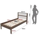 Ver imagem 3 de Conjunto Cama Solteiro com 1 Mesa de Cabeceira Marrom/Nogal/Branco