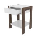 Ver imagem 6 de Conjunto Cama Solteiro com 1 Mesa de Cabeceira Marrom/Nogal/Branco
