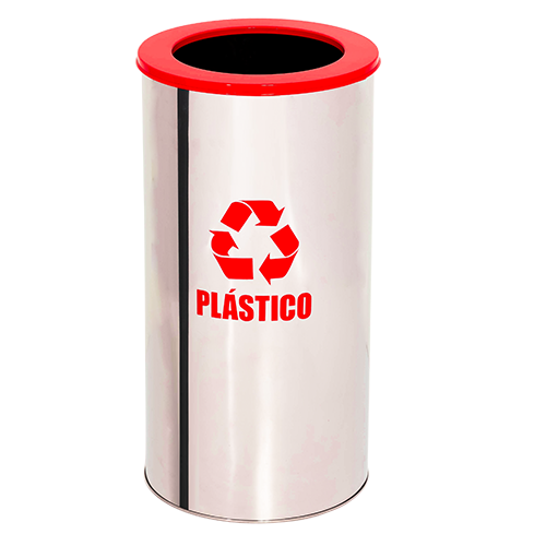 Lixeira Coleta Seletiva Aro 50l de Aço Inox: Branco - 6