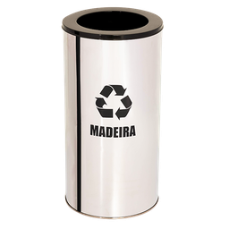 Lixeira Coleta Seletiva Aro 50l de Aço Inox: Branco - 4