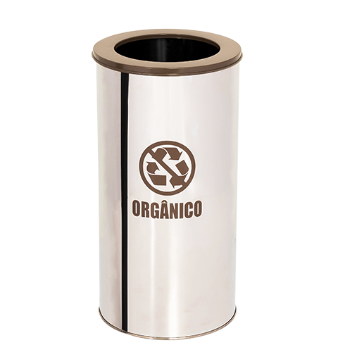 Lixeira Coleta Seletiva Aro 50l de Aço Inox: Branco - 7
