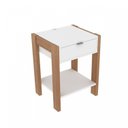 Ver imagem 7 de Conjunto Cama Solteiro com 1 Mesa de Cabeceira Marrom/Amêndoa/Branco