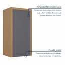 Ver imagem 4 de Armário Aéreo 40cm 1 Porta Condessa Cinza/Carvalho/Titânio