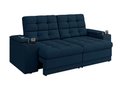 Ver imagem 2 de Sofá Retrátil Reclinável 205cm 3 Lugares com USB e Porta Copo Kansas Azul