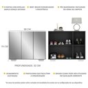 Ver imagem 5 de Sapateira Com Espelho 3 Portas Nina Multimóveis V6023 Preta/Branca Preto/Branco