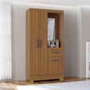 Ver imagem 4 de Guarda Roupa Solteiro Atlas Capelinha 3 Portas Cinamom- Poquema