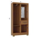 Ver imagem 2 de Guarda Roupa Solteiro Atlas Capelinha 3 Portas Cinamom- Poquema