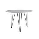 Ver imagem 2 de Mesa de Jantar Redonda 90cm Branca Clips 3 Pés Ferro Preto