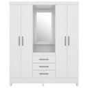 Ver imagem 1 de Guarda Roupa Capelinha 4 Pt com Espelho 43220 Branco Rosa Flex Demobile