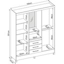 Ver imagem 3 de Guarda Roupa Capelinha 4 Pt com Espelho 43220 Branco Rosa Flex Demobile