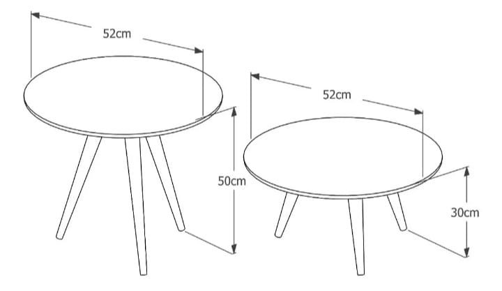 Conjunto Mesa Centro e Lateral Pés Palito Freijó - 3