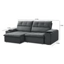 Ver mais imagens de Sofá Retrátil e Reclinável França 210 Cm com Porta Copos e Objetos