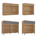 Ver imagem 4 de Cozinha Modulada Realeza Premium 4 Peças com 7 Portas, 3 Gavetas e Vidro Reflecta Titânio - Nesher