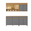 Ver imagem 2 de Cozinha Modulada Realeza Premium 4 Peças com 7 Portas, 3 Gavetas e Vidro Reflecta Titânio - Nesher
