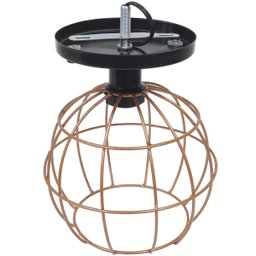 Lustre Teto Plafon + Lâmpada Led Industrial Aramado Globo Cobre Rose Gold Retrô Luminária Preto - 6 Lustre Teto Plafon + Lâmpada Led Industrial Aramado Globo Cobre Rose Gold Retrô Luminária Preto - 6