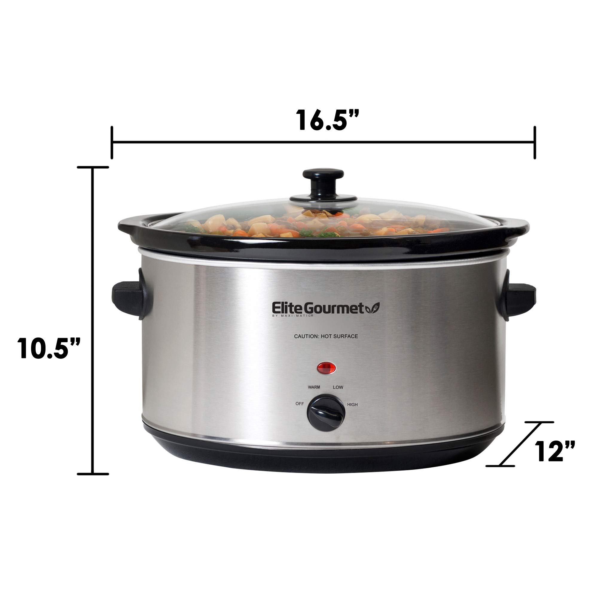 Elite Gourmet Mst-900v Slow Cooker Elétrico Aço Inox 8,5l - 8