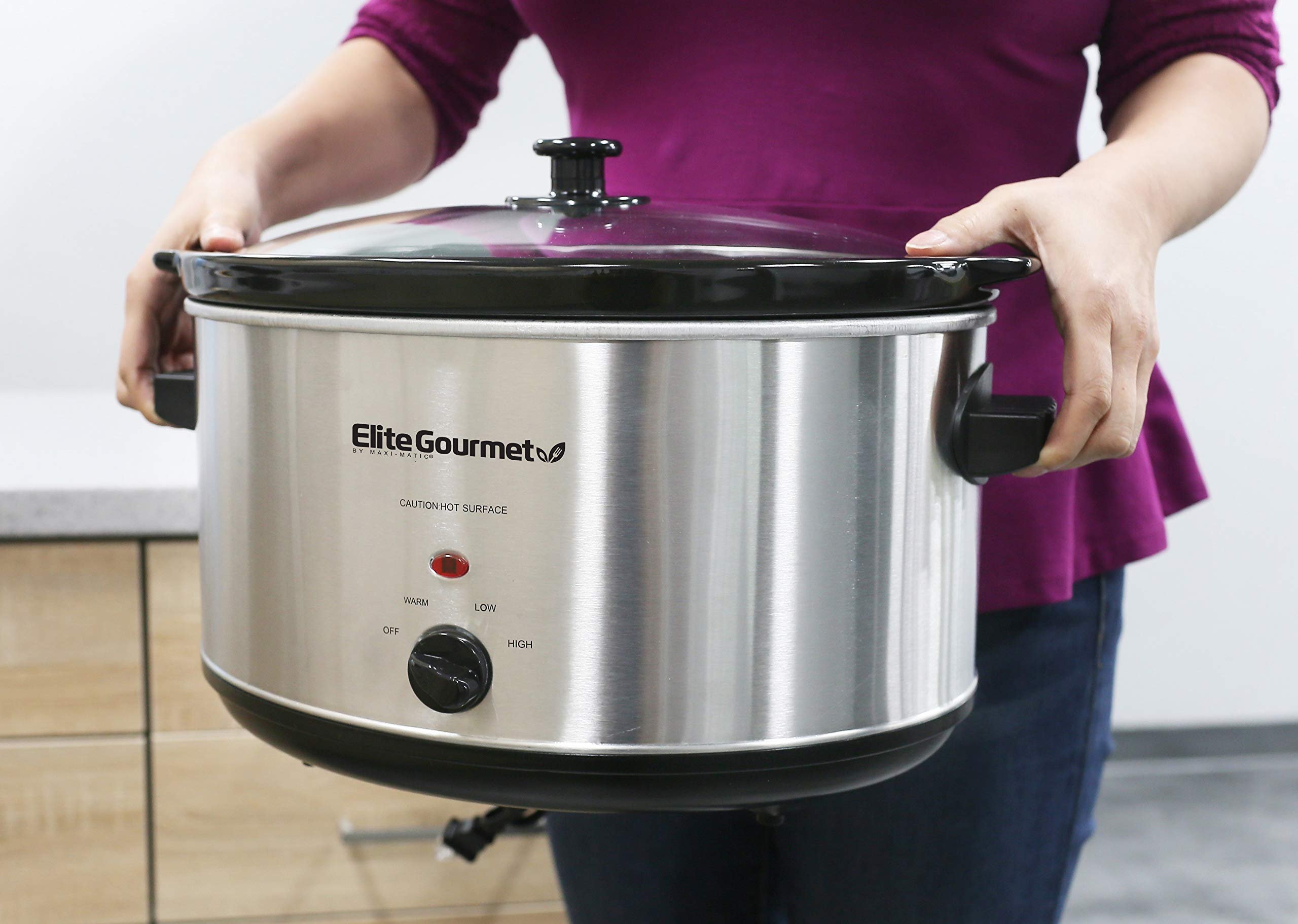 Elite Gourmet Mst-900v Slow Cooker Elétrico Aço Inox 8,5l - 9