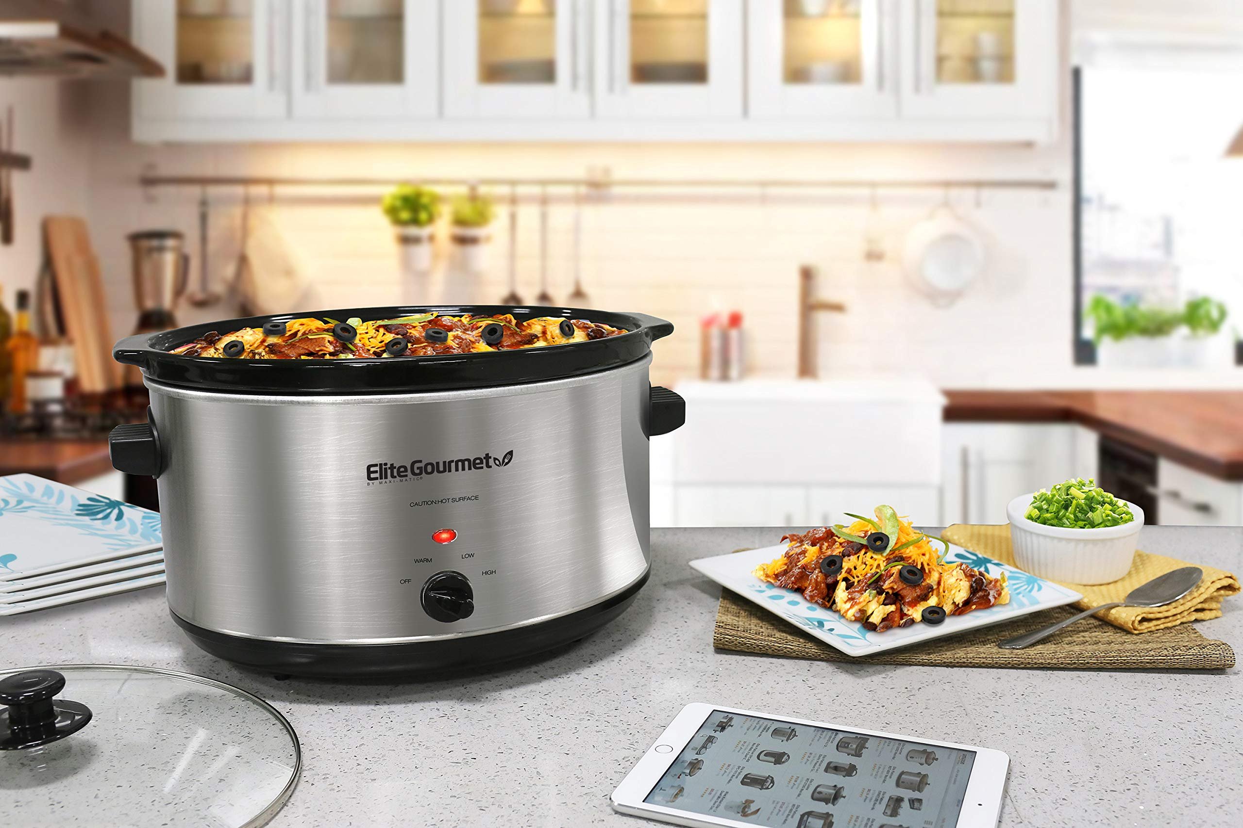 Elite Gourmet Mst-900v Slow Cooker Elétrico Aço Inox 8,5l - 5