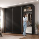 Ver imagem 6 de Guarda-Roupa Portas de Correr Spazio Yescasa Preto