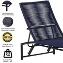 Ver imagem 3 de 2 Espreguiçadeira Corda Náutica Alumínio com Regulagem Trama Azul