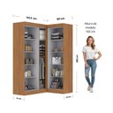 Ver imagem 3 de Guarda-Roupa Modulado de Canto 5 Portas Paris Off White/Cinamomo