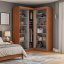 Ver imagem 6 de Guarda-Roupa Modulado de Canto 5 Portas Paris Off White/Cinamomo